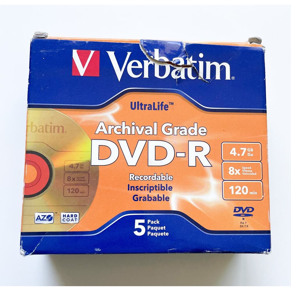 Lot of 4 New Sealed Verbatim UltraLife Archival Grade DVD-R